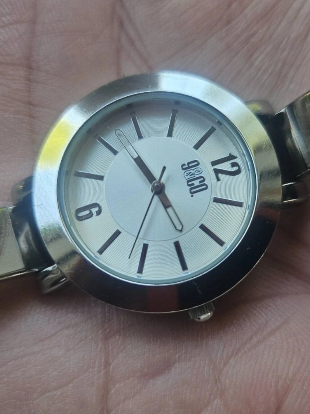 9&Co Women Wristwatch Silver Tone Metal Band Analog Quartz Wrist Watch